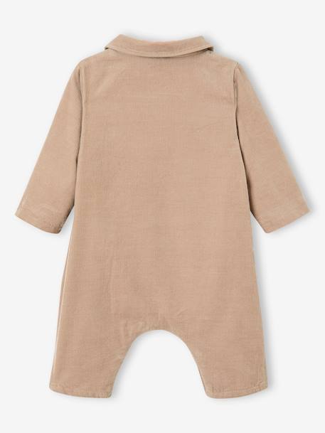 Ribfluwellen salopette voor baby's beige - vertbaudet enfant 