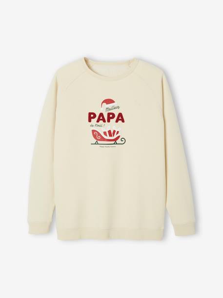 Herensweater 'Meilleur Papa de Noël' familie-capsulecollectie vanille - vertbaudet enfant 