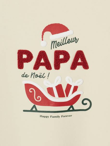 Herensweater 'Meilleur Papa de Noël' familie-capsulecollectie vanille - vertbaudet enfant 