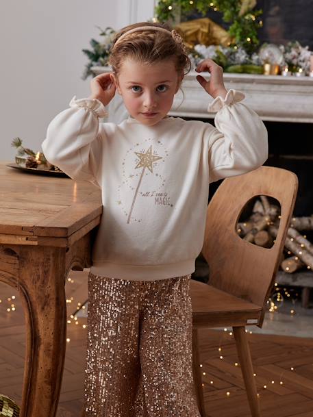 Kerstdoos 'magische toverstaf' voor meisjes sweater + toverstaf ecru - vertbaudet enfant 