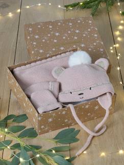 Baby-Accessoires-Muts sjaal handschoenen-Kerstset muts + sjaal + wanten voor babymeisjes