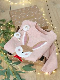 Meisje-Trui, vest, sweater-Trui-Kerstcadeauverpakking "Renne" jacquard trui + 2 scrunchies voor meisjes