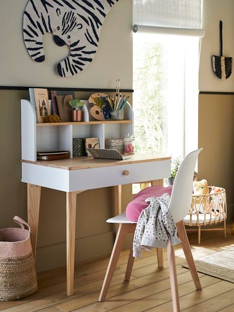 Bureau voor de basisschool SCANDI Wit/hout - vertbaudet enfant 