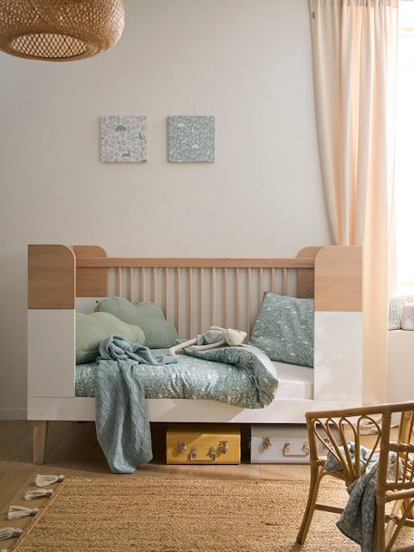 MOKA om te vormen babybed wit/hout - vertbaudet enfant 