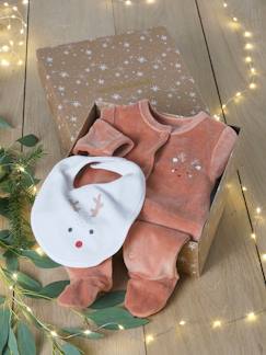 Baby-Pyjama, surpyjama-Kerstset Rendier pyjama + slabbetje voor baby's