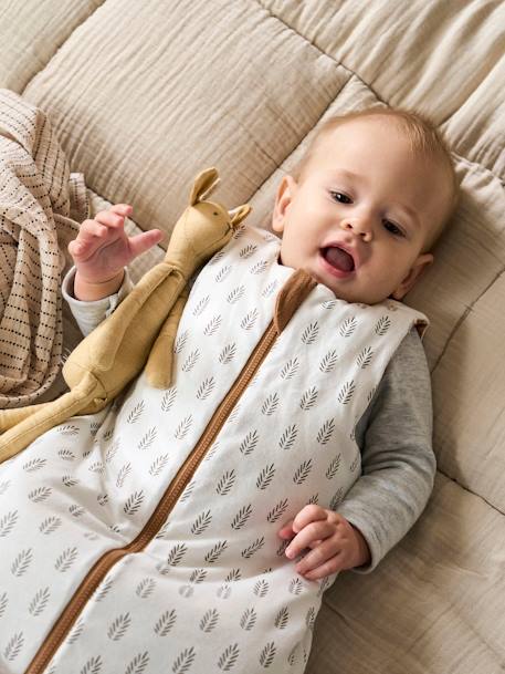 Omkeerbare mouwloze slaapzak met opening in het midden ETHNIC beige, bedrukt - vertbaudet enfant 