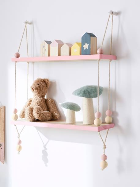 Schommelrekje hout en touw EFFEN LICHTBEIGE MET PRINT - vertbaudet enfant 