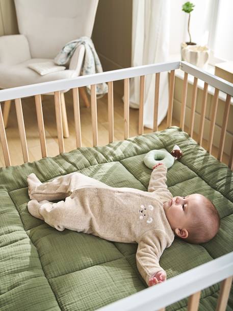 Effen bi-materiaal vloermat / boxkleed indigoblauw+okergeel+olijf+taupe+terracotta - vertbaudet enfant 