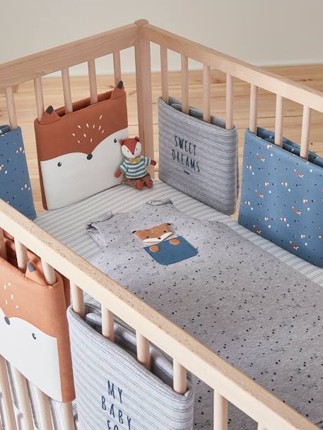 Ademende bumper BABY FOX blauw/meerkleurig - vertbaudet enfant 