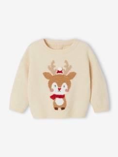 Baby-Trui, vest, sweater-Trui-Kersttrui voor baby's met rendier en glanzende details