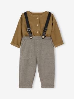 -Set overhemd + broek met bretels voor babyjongens