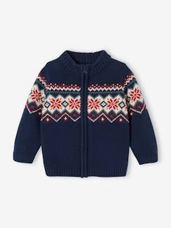 Baby-Trui, vest, sweater-Babyvest met jacquard ritssluiting