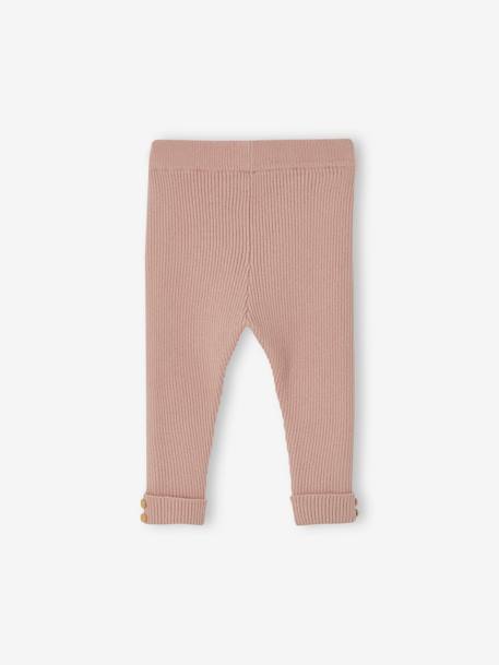 Tricot babylegging beige+groengrijs+roze (poederkleur) - vertbaudet enfant 