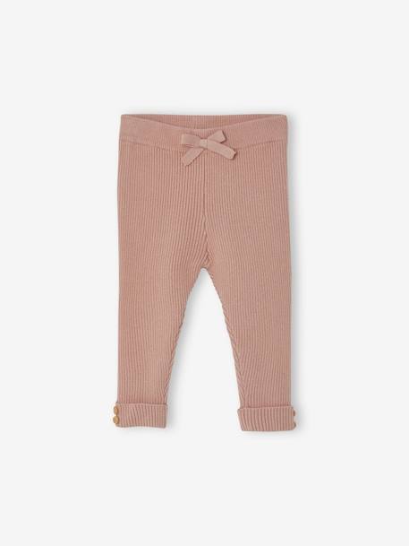 Tricot babylegging beige+groengrijs+roze (poederkleur) - vertbaudet enfant 