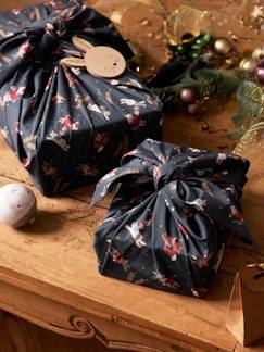 Linnengoed en decoratie-Decoratie-Set van 2 stoffen furoshiki Vrienden van de Kerstman