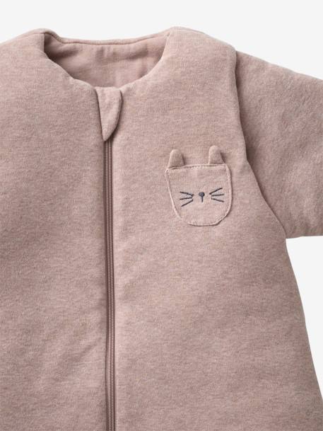 Jumpsuit met voetjes PETIT CHAT, afneembare lange mouwen gemêleerd beige - vertbaudet enfant 