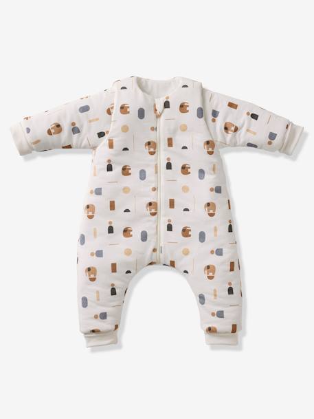 Jumpsuit met voetjes PETIT ELEPHANT, afneembare lange mouwen wit, bedrukt - vertbaudet enfant 