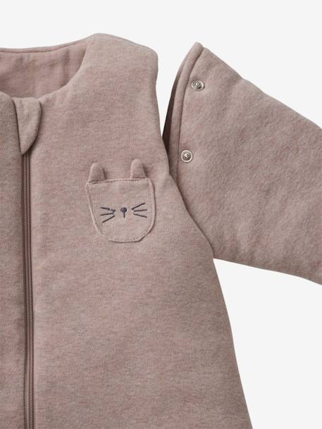 Jumpsuit met voetjes PETIT CHAT, afneembare lange mouwen gemêleerd beige - vertbaudet enfant 