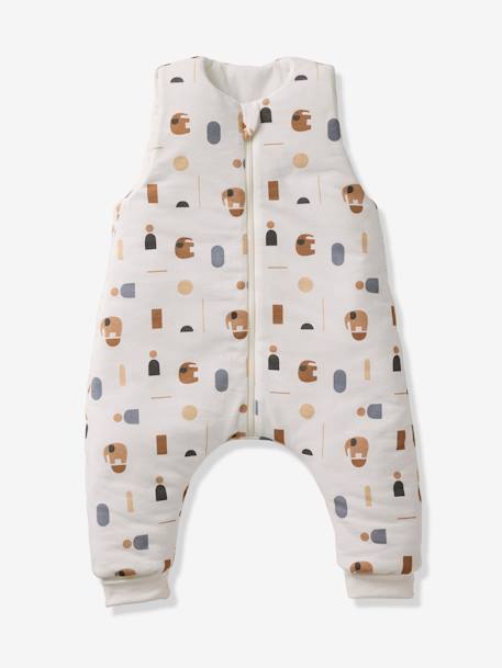 Jumpsuit met voetjes PETIT ELEPHANT, afneembare lange mouwen wit, bedrukt - vertbaudet enfant 