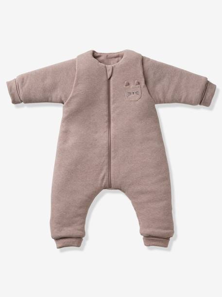 Jumpsuit met voetjes PETIT CHAT, afneembare lange mouwen gemêleerd beige - vertbaudet enfant 