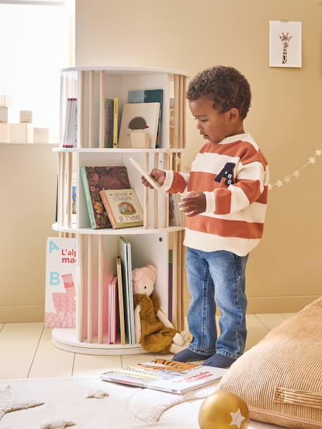 Draaibare boekenkast met 3 niveaus wit - vertbaudet enfant 