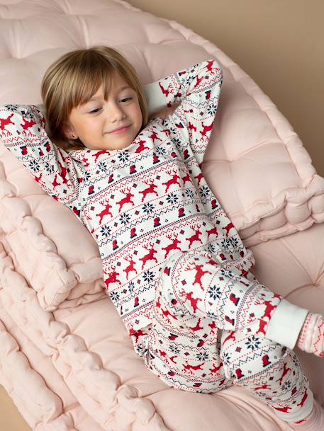 Kerstpyjama voor kinderen in biokatoen rood - vertbaudet enfant 