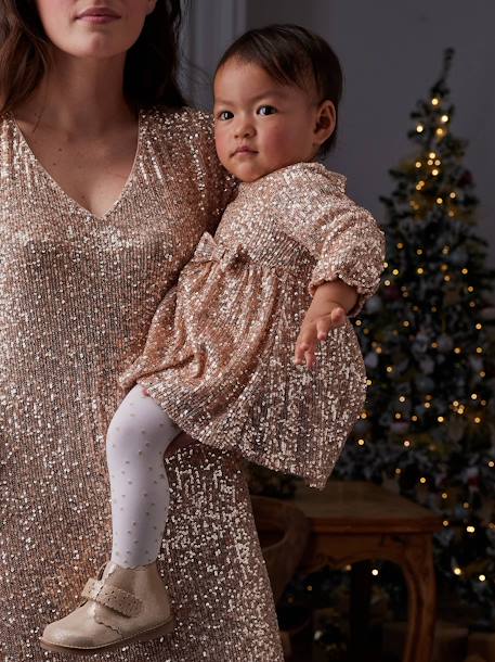 Festliches Baby Kleid mit Pailletten goud - vertbaudet enfant 