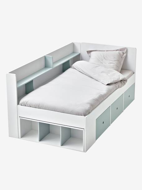 Kinderbed met opbergruimte BASEO nude+wit+Wit / lichtgrijs - vertbaudet enfant 