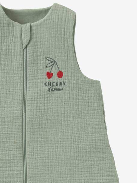 Speciale zomerslaapzak met centrale opening CHERRY saliegroen - vertbaudet enfant 