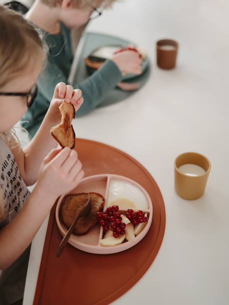 MUSHIE Silicone Vakkenbord beige+grijs+rozen - vertbaudet enfant 