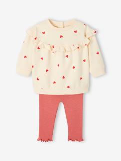 Baby-Broek, jean-Set sweater met ruche + legging baby