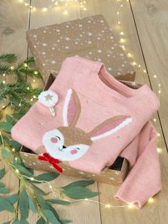 Meisje-Trui, vest, sweater-Trui-Kerstcadeauverpakking "Renne" jacquard trui + 2 scrunchies voor meisjes