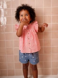 Baby-Baby denim short met madeliefborduursel