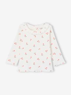 Baby-T-shirt, souspull-Babyshirt van ribtricot met lange mouwen