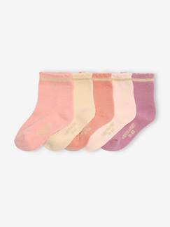 Baby-Sokken, kousen-Set van 5 paar glittersokken voor babymeisjes BASICS