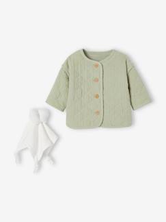 Baby-Babyset met gewatteerd jasje en knuffel