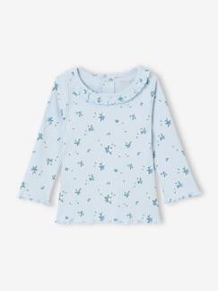 Baby-T-shirt, souspull-Babyshirt van ribtricot met lange mouwen