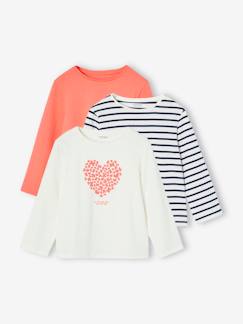 Meisje-Set van 3 BASICS meisjesshirts met lange mouwen