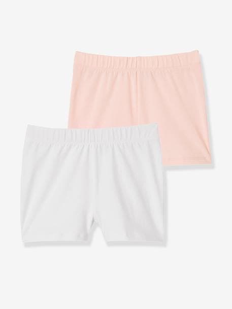 Set van 2 boxers voor meisjes om onder een jurk te dragen Lichtroze+set zwart - vertbaudet enfant 