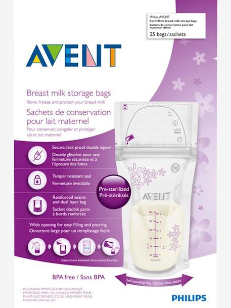 Set van 25 Philips AVENT bewaarzakjes voor moedermelk TRANSPARANT - vertbaudet enfant 