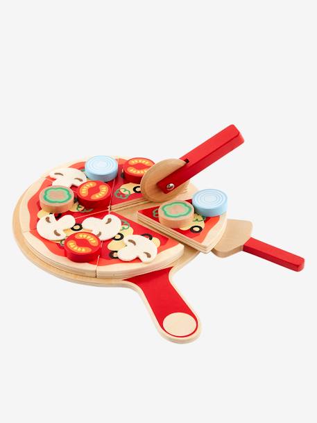 Houten pizzaset meerkleurig - vertbaudet enfant 