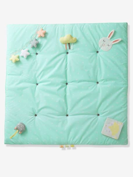 Soepel kruipdeken Funny baby Lichtgroen met print - vertbaudet enfant 