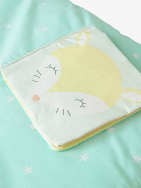 Soepel kruipdeken Funny baby Lichtgroen met print - vertbaudet enfant 