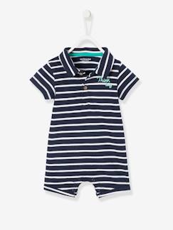 Baby-Salopette, jumpsuit-Strandpakje met polokraag voor jongensbaby