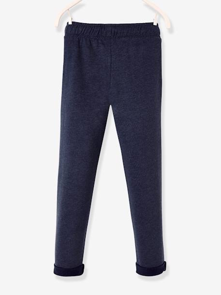 Broek jongen van molton GECHINEERD MARINE+saliegroen+Zwart - vertbaudet enfant 