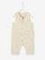 Jumpsuit babyjongen van geborduurd katoengaas Beige - vertbaudet enfant 