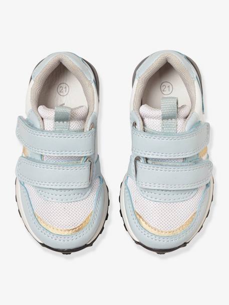 Sneakers met klittenband in running stijl babymeisje LICHTBLAUW - vertbaudet enfant 