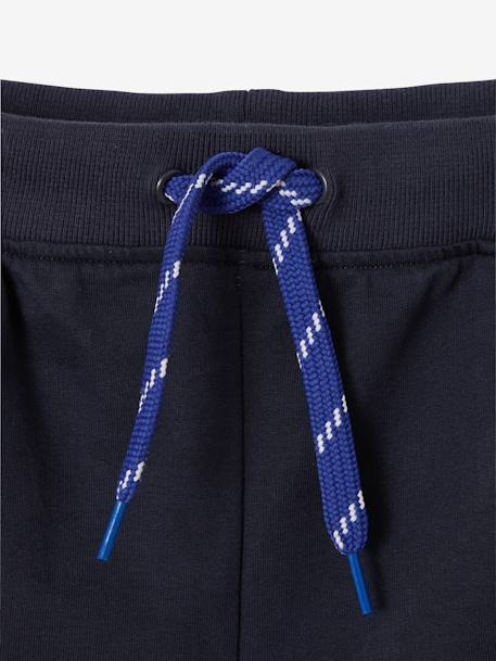 Sportshort met strepen voor jongens BLAUW DONKER UNI MET DECOR - vertbaudet enfant 