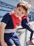 Sportshort met strepen voor jongens BLAUW DONKER UNI MET DECOR - vertbaudet enfant 