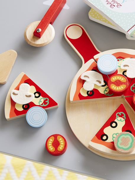 Houten pizzaset meerkleurig - vertbaudet enfant 